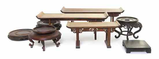 Appraisal: A Group of Ten Chinese Carved Stands of various forms