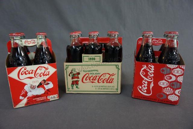 Appraisal: Three Cardboard Carriers with Bottles of Coke - Limited Holiday