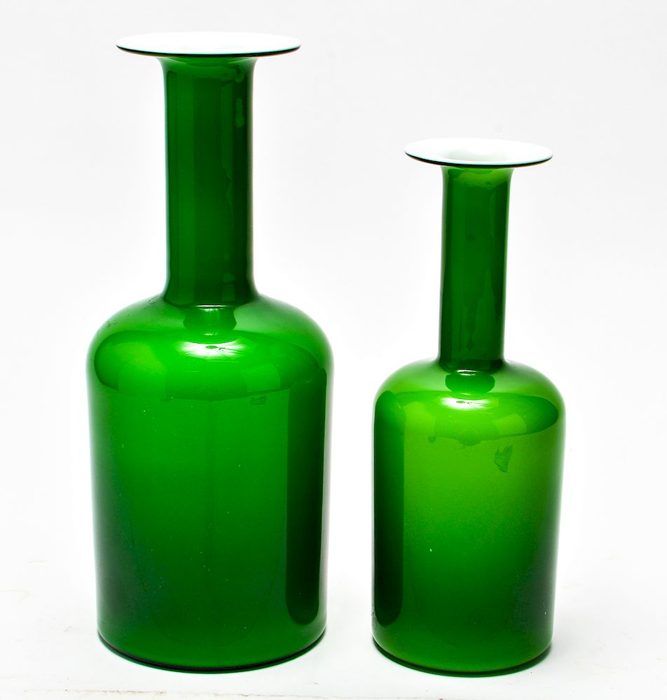 Appraisal: Otto Brauer for Holmegaard Gulvase Glass Vases Otto Brauer for