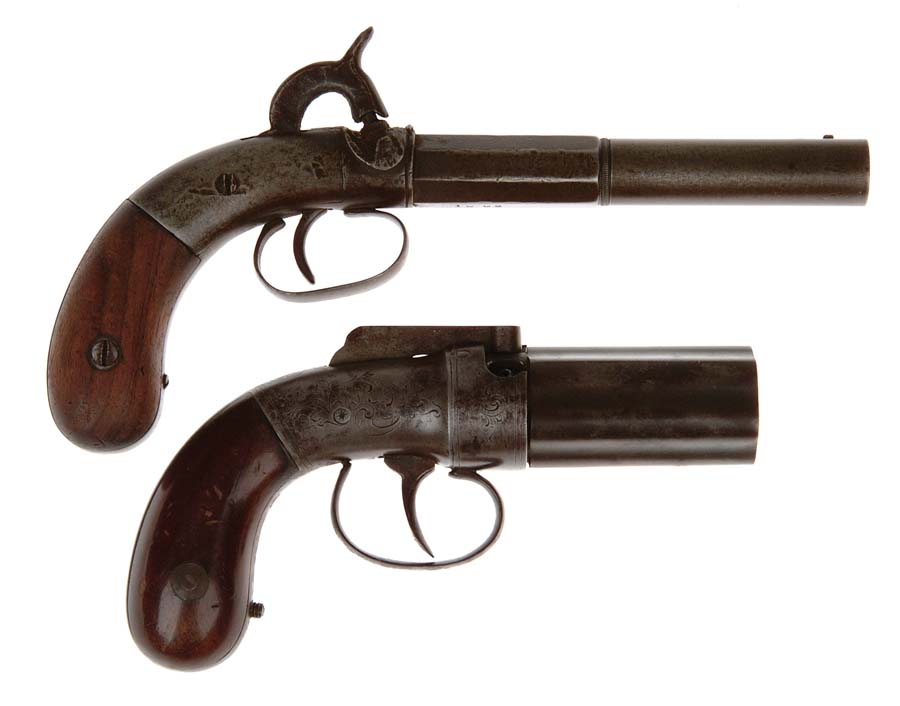 Appraisal: LOT OF TWO PERCUSSION PISTOLS Allen Wheelock Center Hammer Single