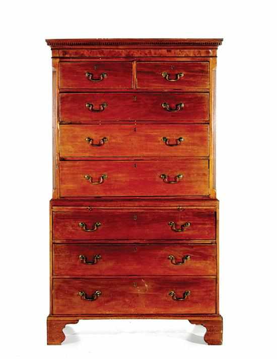 Appraisal: George III mahogany chest on chest early th century top