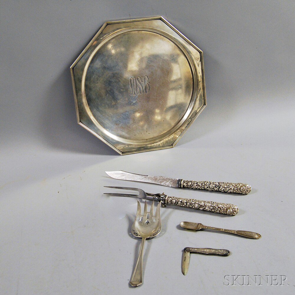 Appraisal: Group of Sterling Silver Tableware including a Kirk Stieff repousse