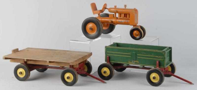 Appraisal: Set of Wooden Peter-Mar Construction Toys Description Includes tractor pull