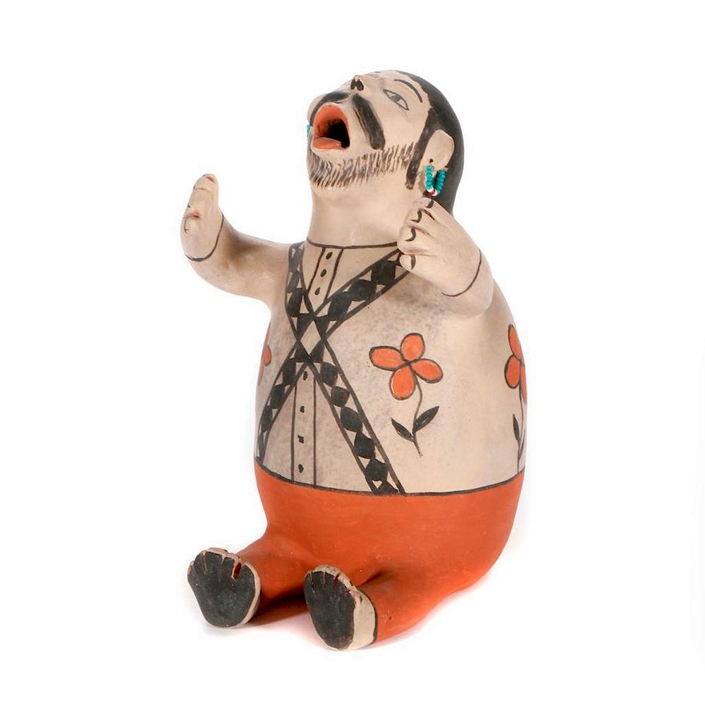 Appraisal: Cochiti polychrome figure Cochiti polychrome figure by Seferina Ortiz the