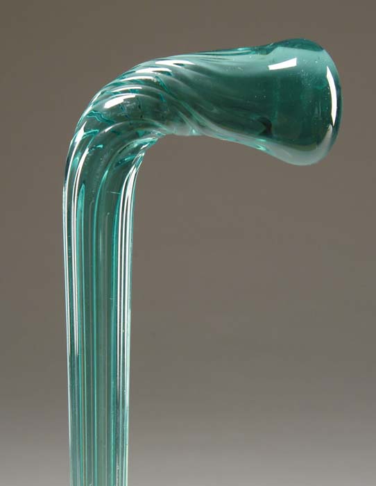 Appraisal: GLASS CANE Interesting glass whimsy cane is done in bottle