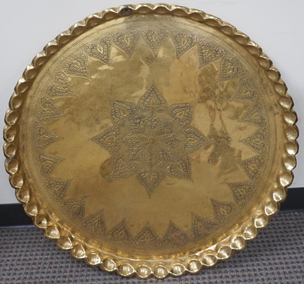 Appraisal: MIDDLE EASTERN BRASS CHARGER D IN CM Middle Eastern Brass