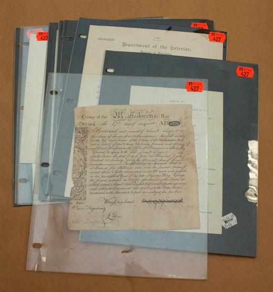 Appraisal: Ephemera and Autographs Assortment of Presidential Signed Letters including Massachusetts