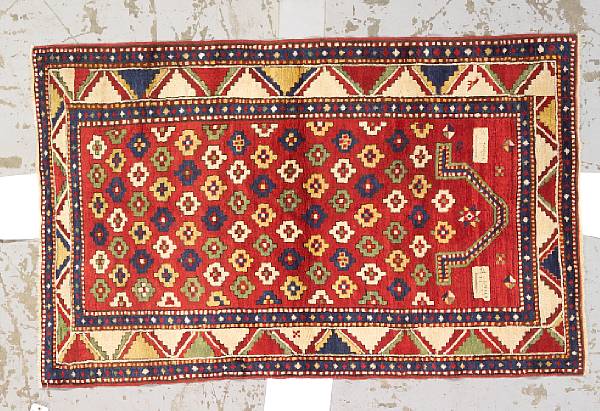 Appraisal: A Kazak rug Caucasus late th century size approximately ft