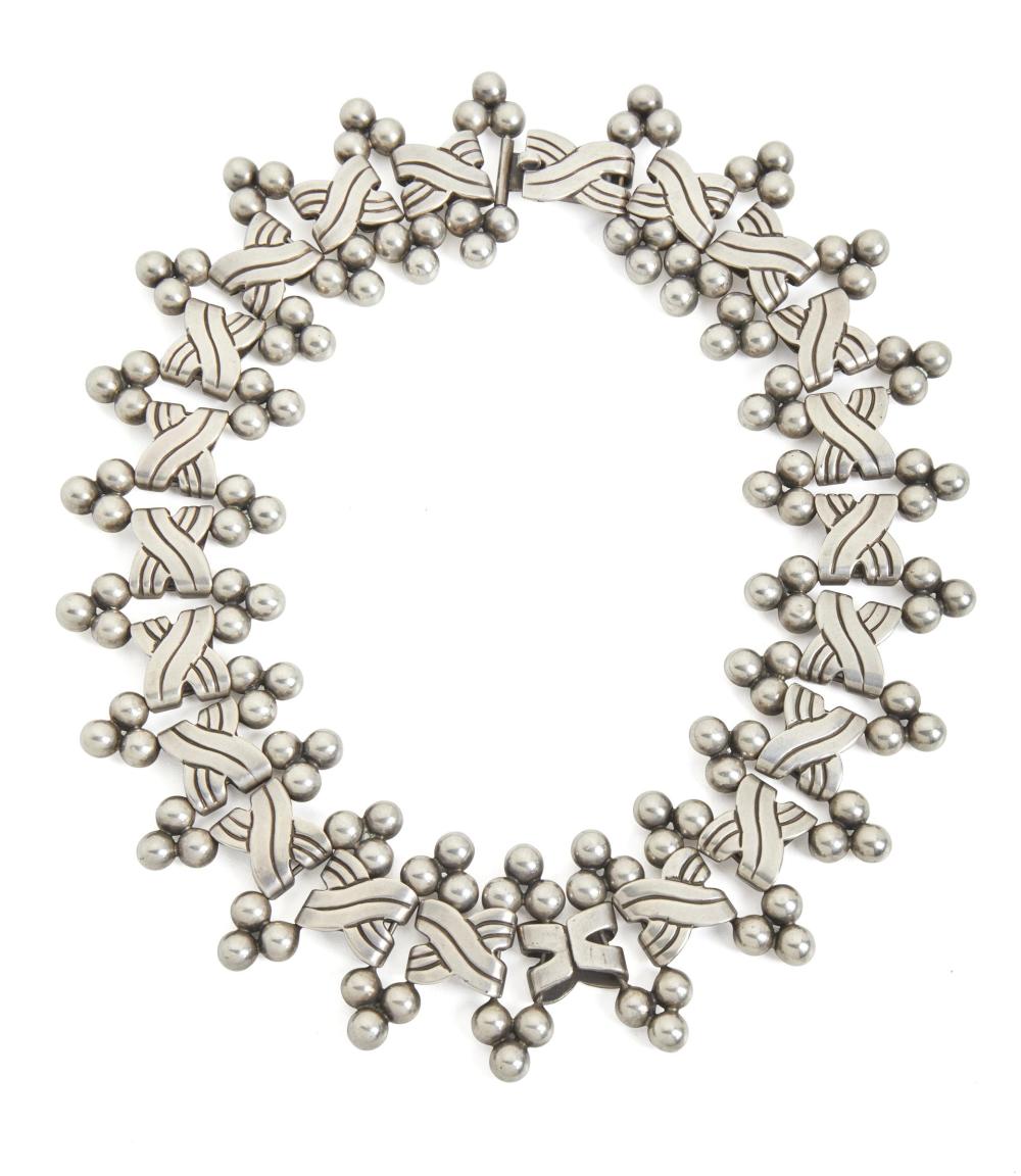 Appraisal: A Hector Aguilar silver necklace - Taxco Mexico Stamped for