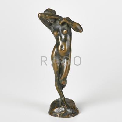 Appraisal: JOZA KRUPKA Czechoslovakian - Bronze statue of female nude Signed