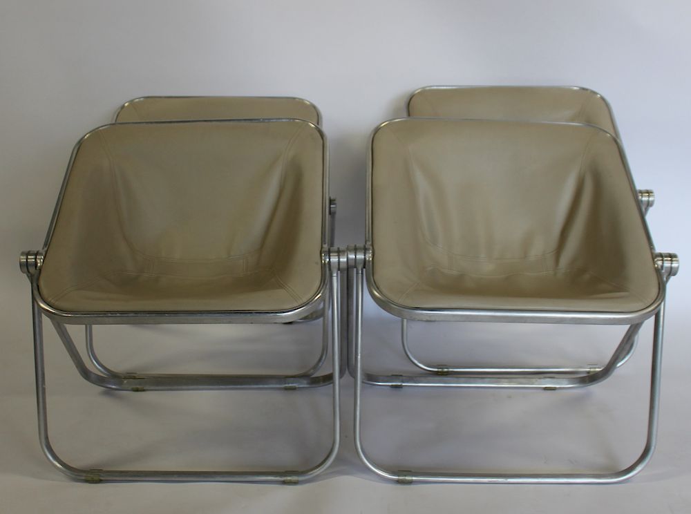 Appraisal: Giancarlo Pirelli Leather Folding Chair Base made of aluminum from