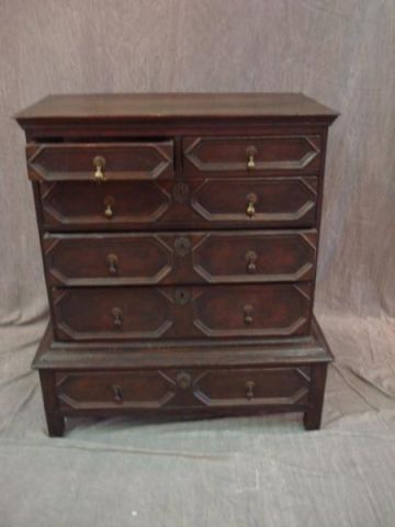 Appraisal: th Cent Tudor style oak chest on stand Property from