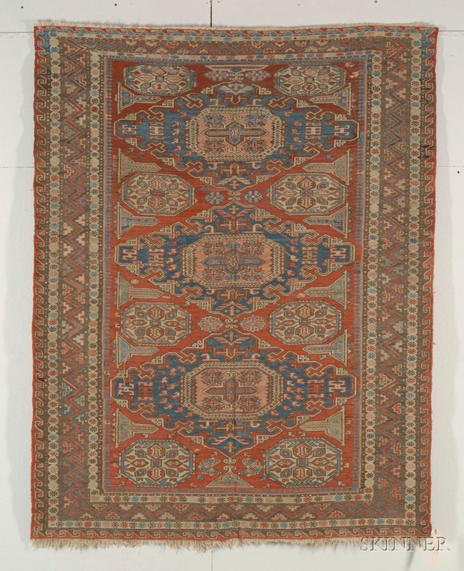 Appraisal: Soumak Rug Northeast Caucasus last quarter th century rewoven areas