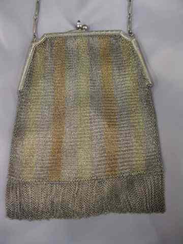 Appraisal: Whiting Davis Sterling Gold-Filled Purse multi-color mesh design Art Deco