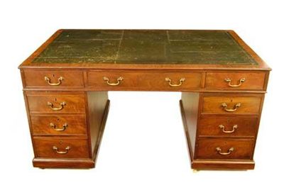 Appraisal: A mahogany twin pedestal partner's desk in George III style