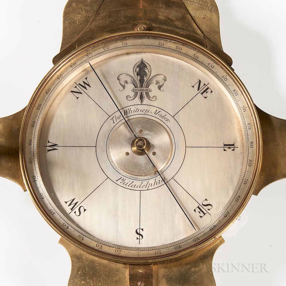 Appraisal: Thomas Whitney Four-vane Vernier Compass Thomas Whitney Four-vane Vernier Compass