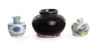 Appraisal: Three Ceramic Jars Three Ceramic Jars each of baluster form