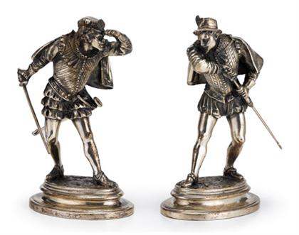 Appraisal: Pair of Italian sterling silver figures of fencers milan second