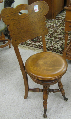 Appraisal: CHAIR-BACK PIANO STOOL H D Bentley Co Freeport IL c