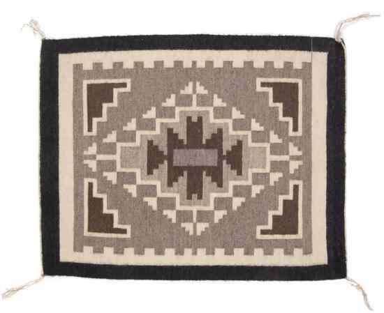 Appraisal: A Navajo Weaving Two Grey Hills two shades of grey