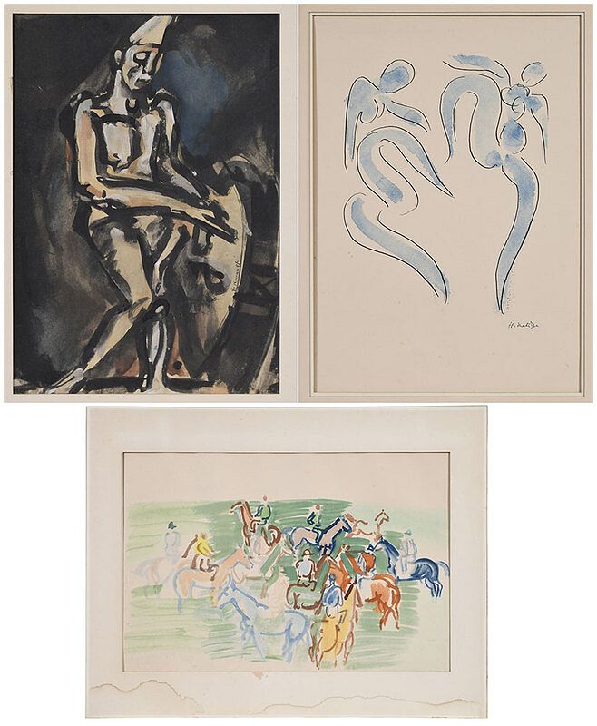 Appraisal: Three Prints After Matisse Rouault Dufy th century after Henri