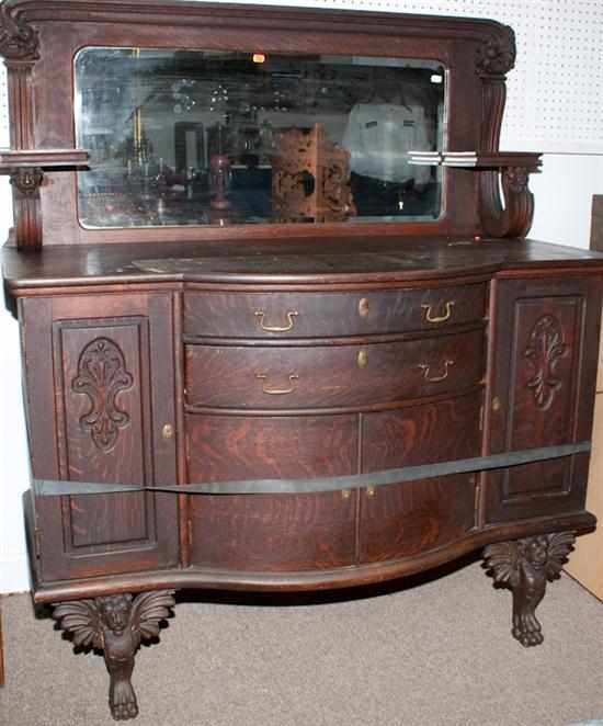 Appraisal: Victorian carved oak mirrored back sideboard Estimate - All property