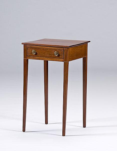 Appraisal: HEPPLEWHITE WALNUT INLAID STAND Pennsylvania or Virginia ca walnut with