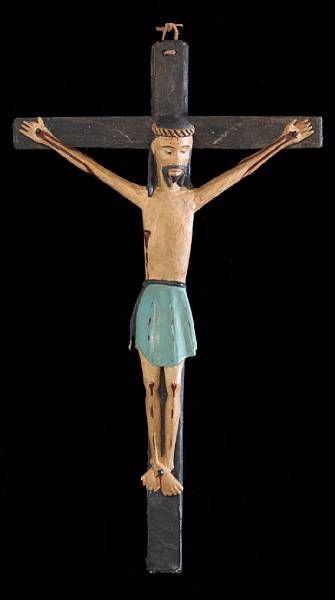 Appraisal: A New Mexican Cristo Juan Sanchez shown nailed to the