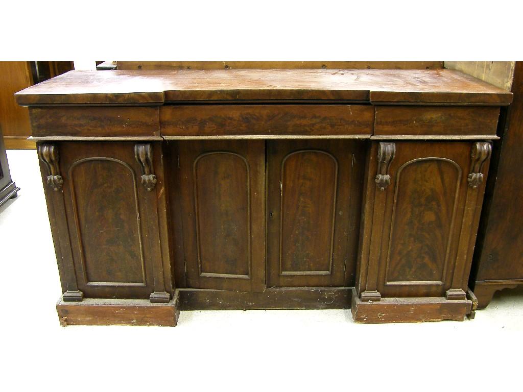 Appraisal: Victorian mahogany four door reverse breakfront chiffonier the top fitted