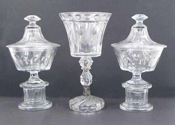 Appraisal: A group of blown and cut glass table articles comprising