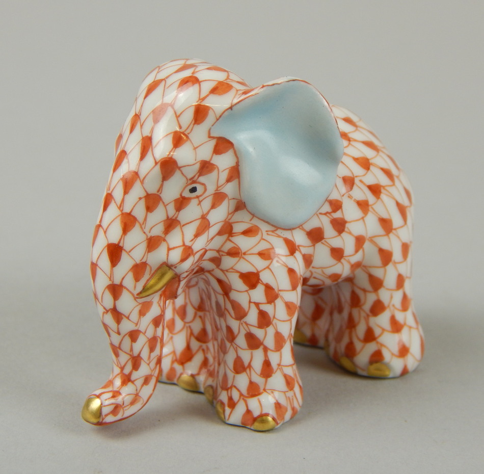 Appraisal: A Herend Hungary figure of an elephant in orange with