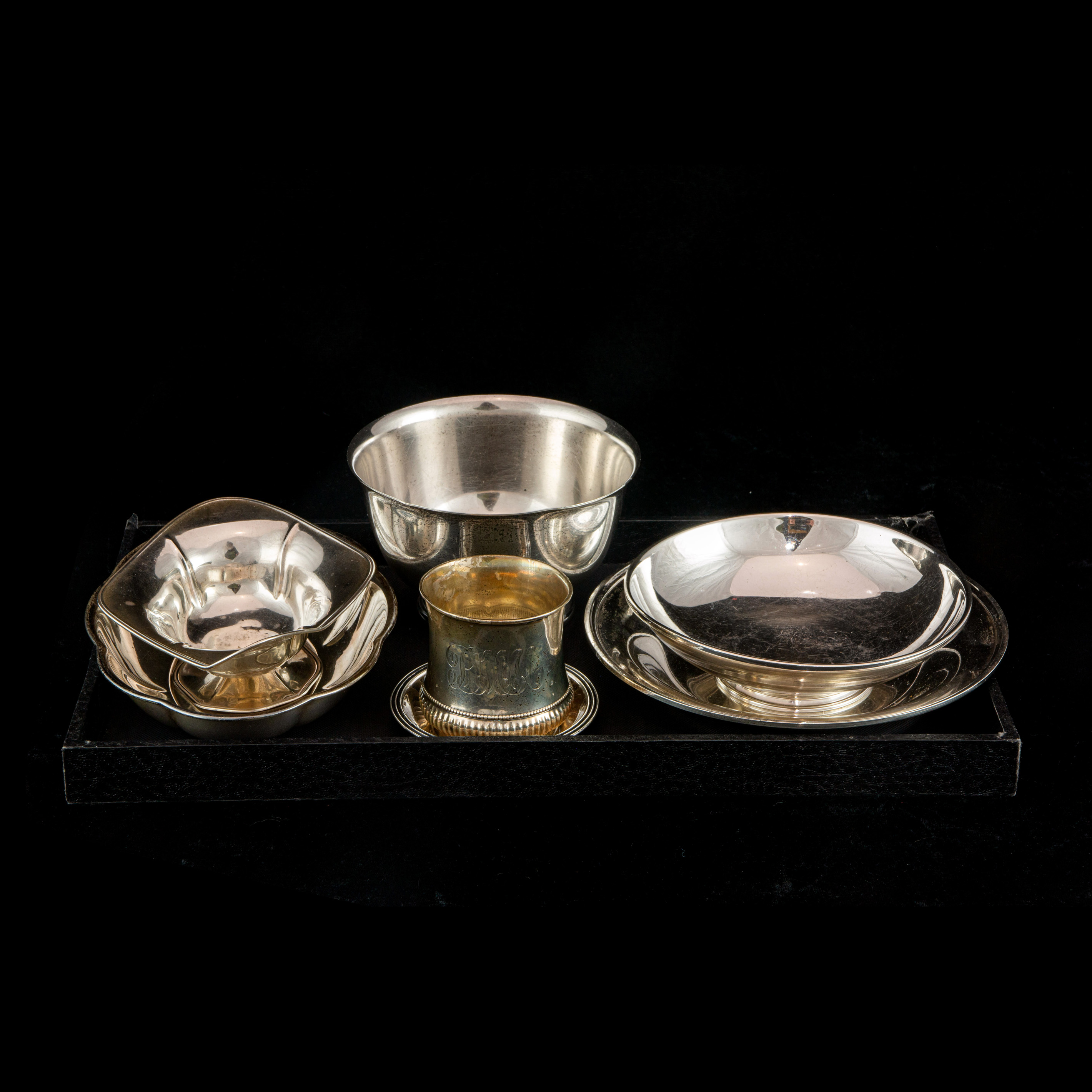 Appraisal: LOT OF STERLING DISHES INCLUDING AN INTERNATIONAL PAUL REVERE REPRODUCTION