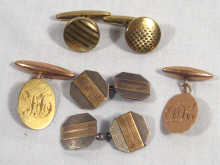 Appraisal: A pair of carat gold cufflinks weighing approx grams together