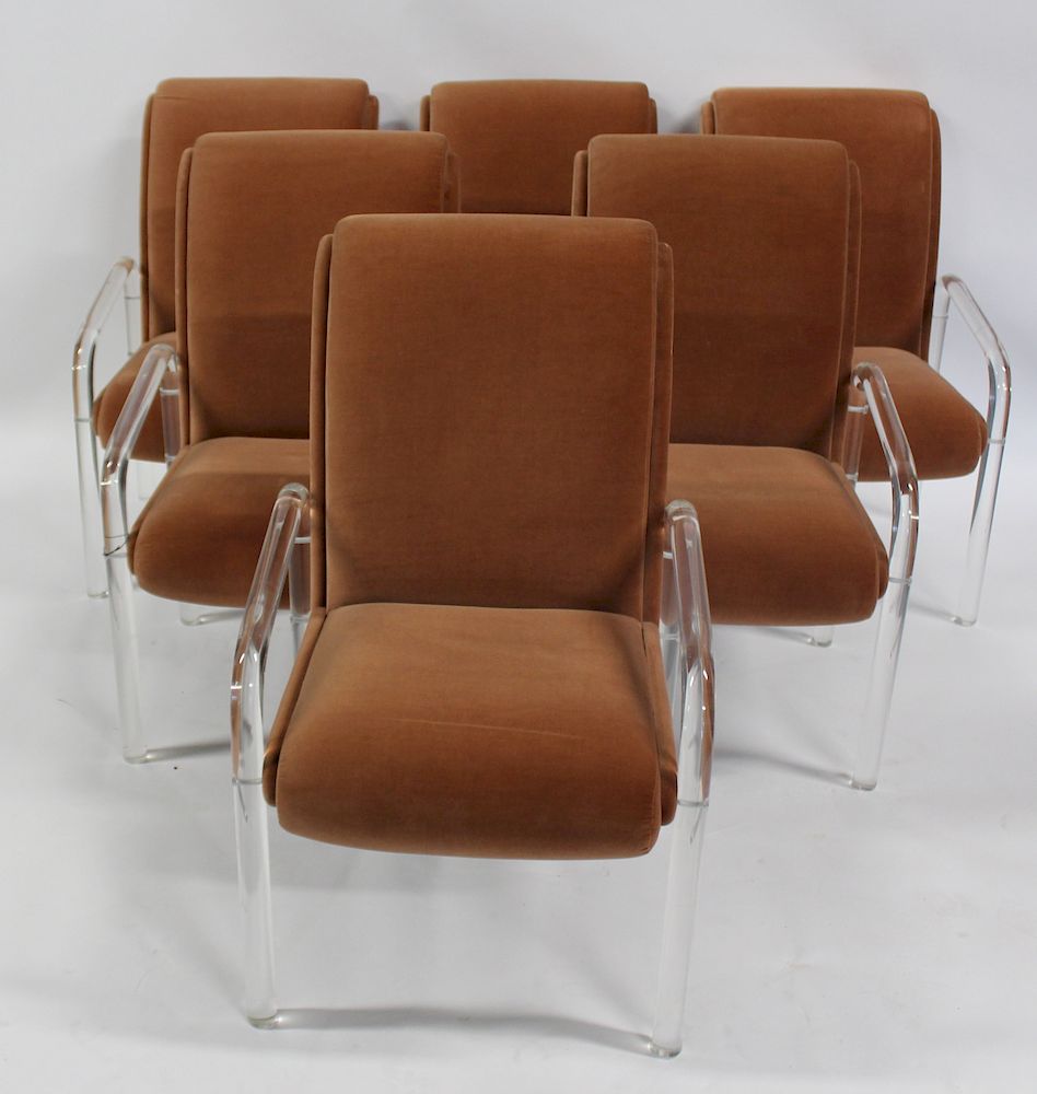 Appraisal: LEON FROST Signed Lucite Chairs Signed on the leg and