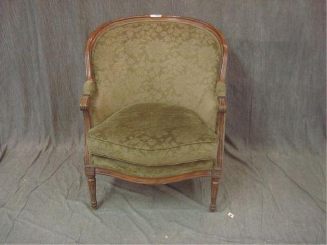 Appraisal: BAKER Barrel Back Upholstered Arm Chair From a Stamford CT