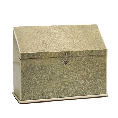 Appraisal: Edwardian Shagreen and Ivory Letter Box Estimate nbsp nbsp nbsp