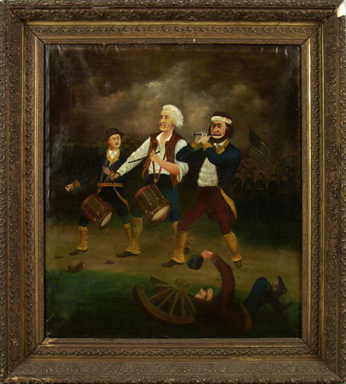 Appraisal: American School th c oil on canvas of The Spirit