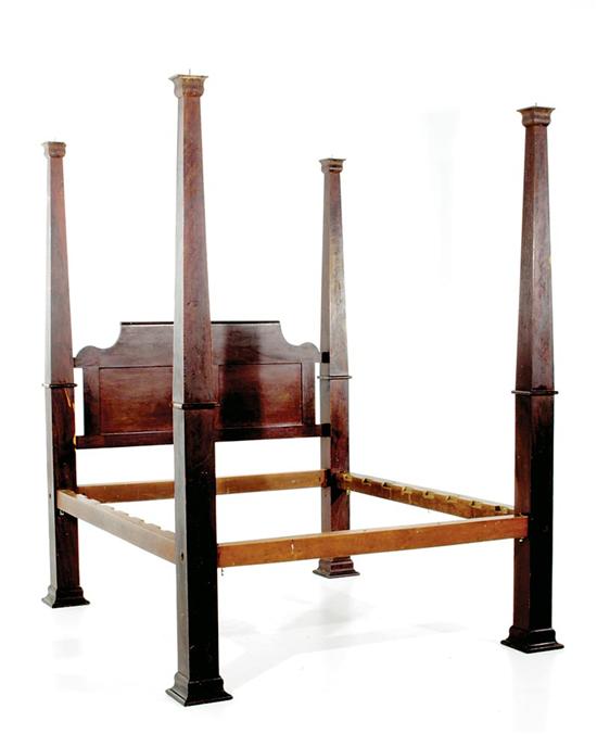 Appraisal: American Classical mahogany tall post bed circa capped and tapered