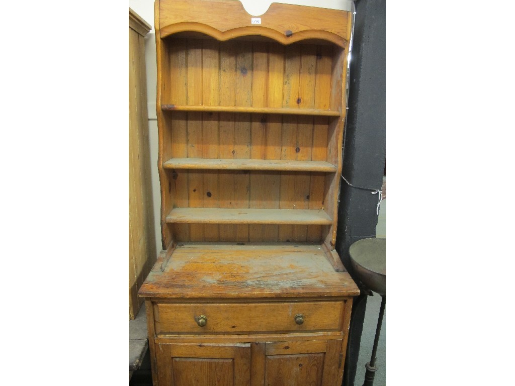 Appraisal: Pine kitchen dresser two door cabinet and a table BH