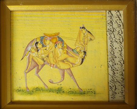 Appraisal: A collection of th century Indian miniatures comprising an erotic