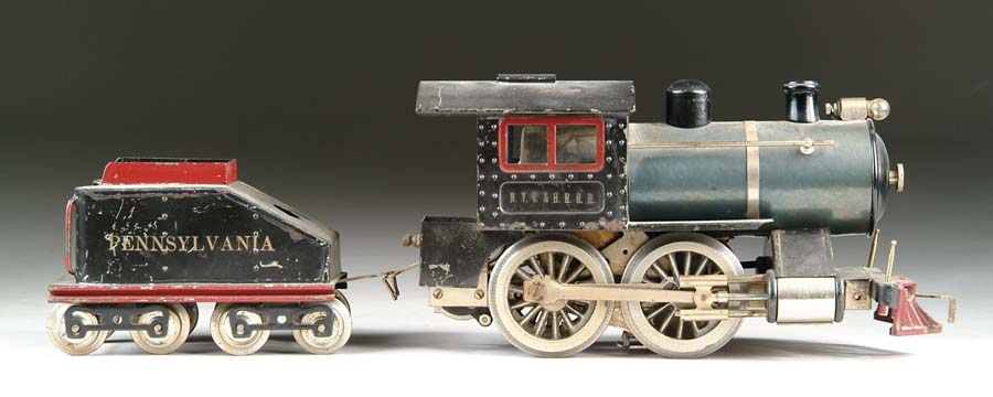 Appraisal: EARLY STANDARD GAUGE LIONEL STEAM OUTLINE AND TENDER Lettering on