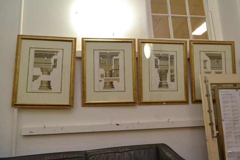 Appraisal: A SET OF OF FOUR 'CORINTHIAN ORDER' GILT FRAMED PRINTS