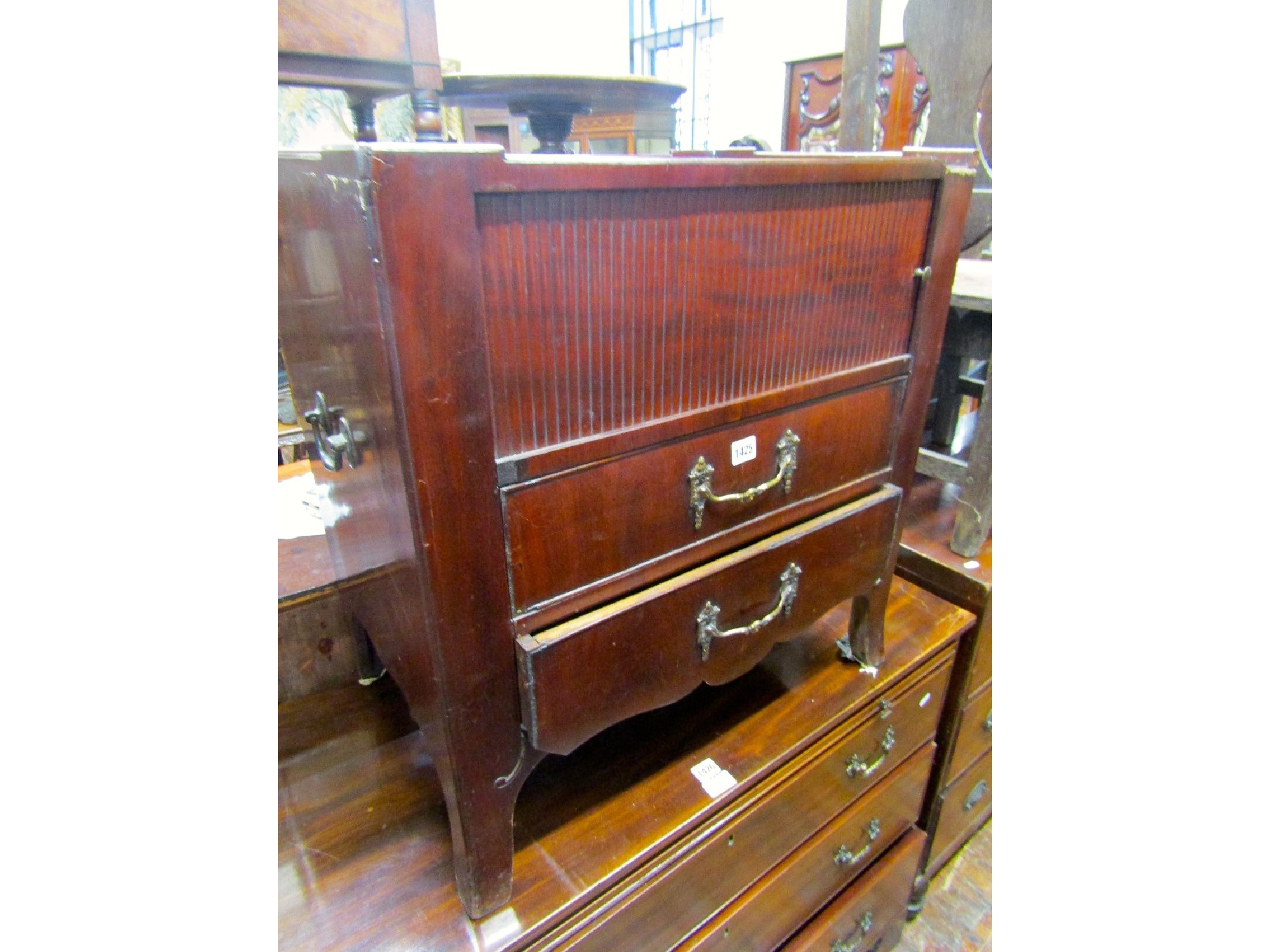 Appraisal: A th century continental mahogany bedside commode of rectangular form