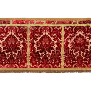 Appraisal: A Red Damask Altar Cloth Late th Early th Century