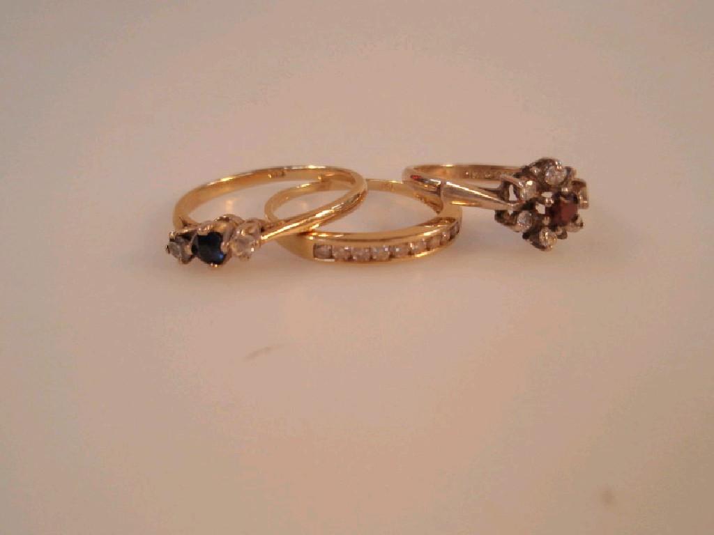 Appraisal: Two ct gold stone set dress rings together with a