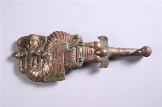 Appraisal: CHINESE BRONZE FIGURAL BELT BUCKLE Warring States Dynasty Snake bird