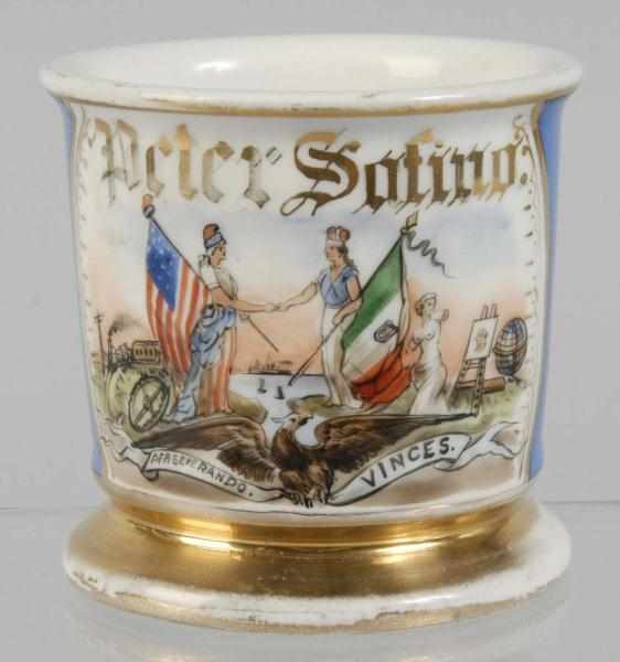 Appraisal: Masonic Shaving Mug Description Marked Peter Sofino across top Beautiful