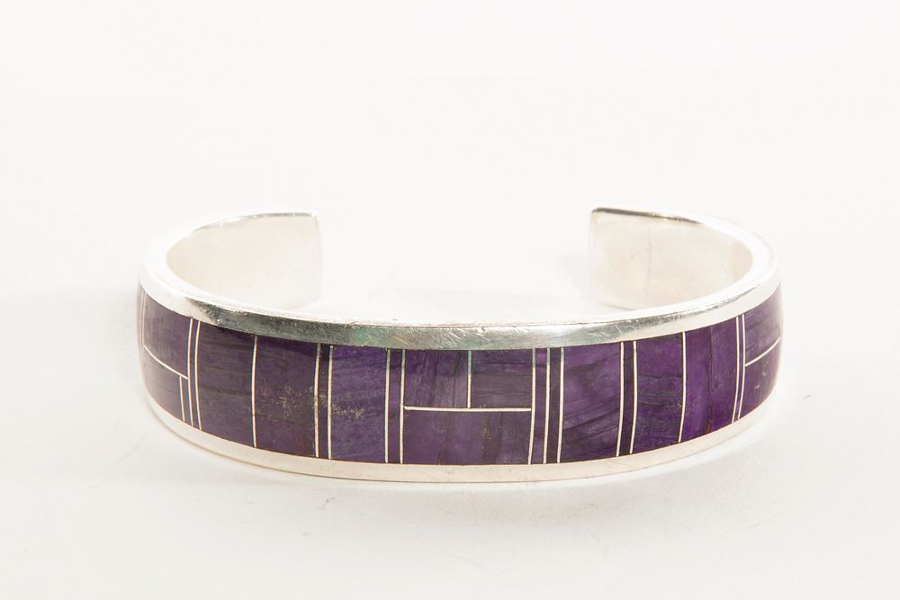 Appraisal: A Navajo Sterling Silver and Sugilite Cuff ca Navajo A