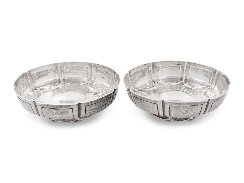 Appraisal: A Pair of English Silver Sweet Meat Dishes A Pair