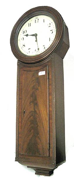 Appraisal: An English mahogany wall clock mid th century The painted